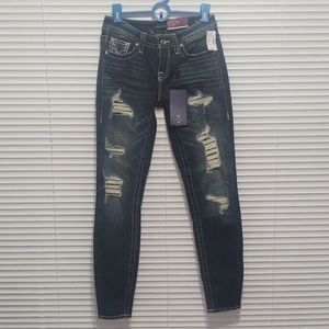 BNWT Vigoss Heritage Fit Skinny Distressed Jeans